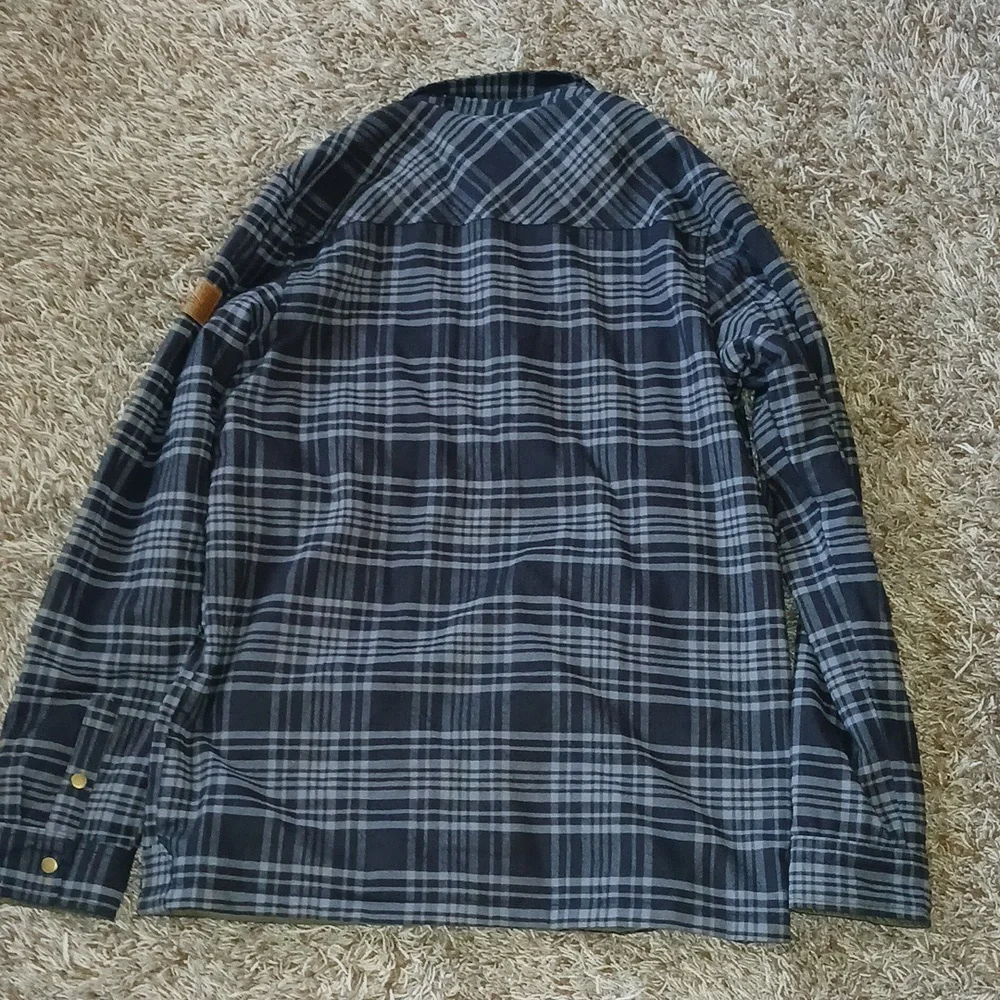 Quiksilver Blue and White Plaid Casual Button Down Shirt - Picture 3 of 3